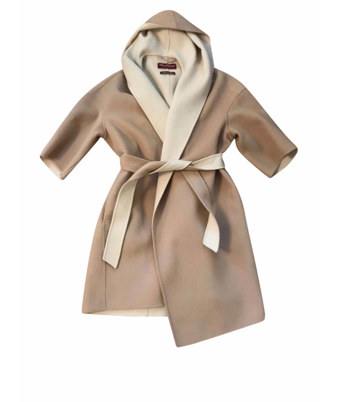 MAX MARA STUDIO Бежевое шерстяное пальто, фото 1