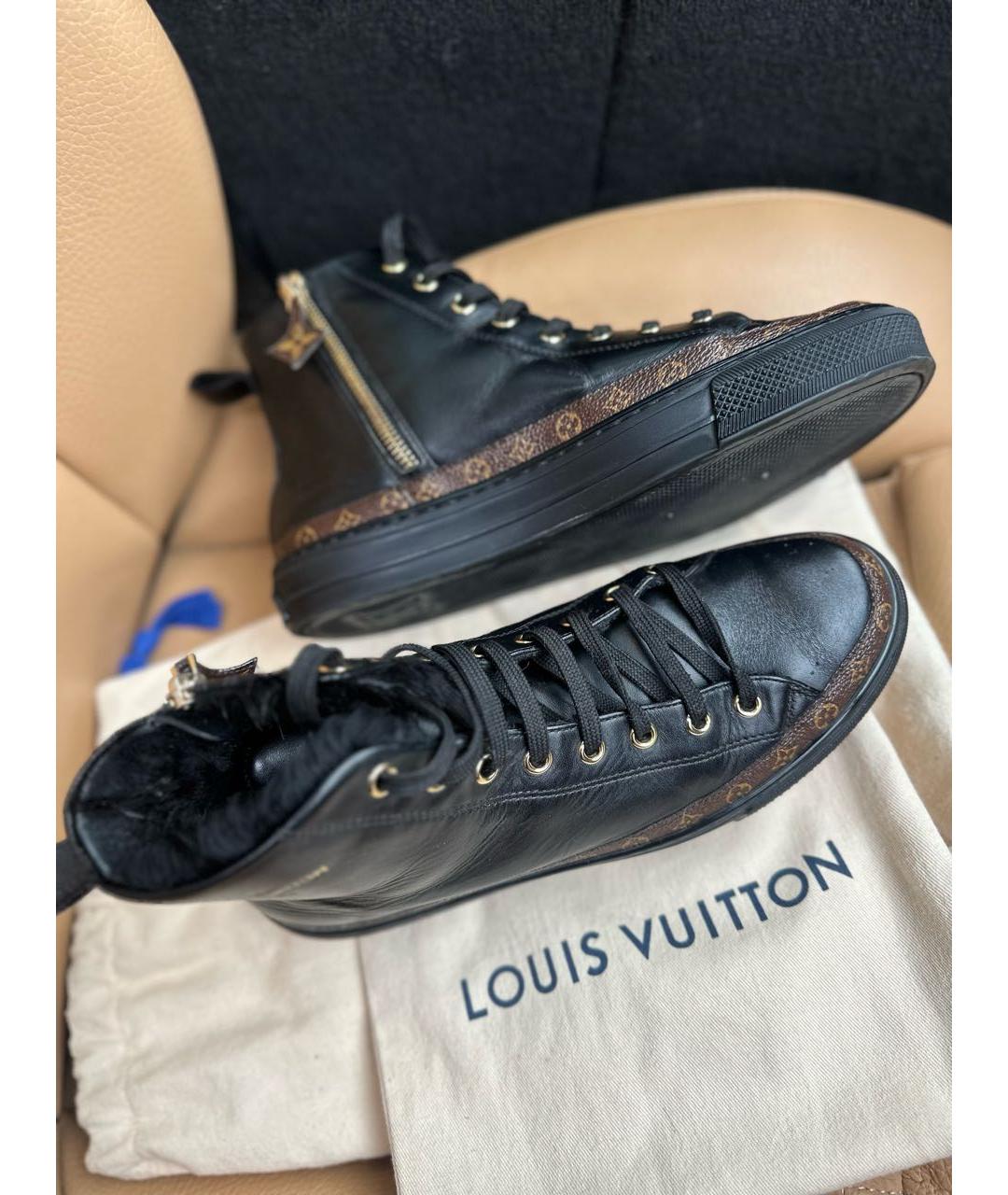 LOUIS VUITTON Коричневые кожаные кеды, фото 5
