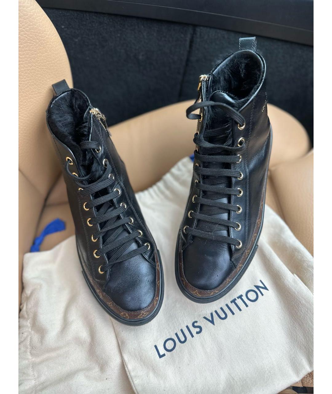 LOUIS VUITTON Коричневые кожаные кеды, фото 2