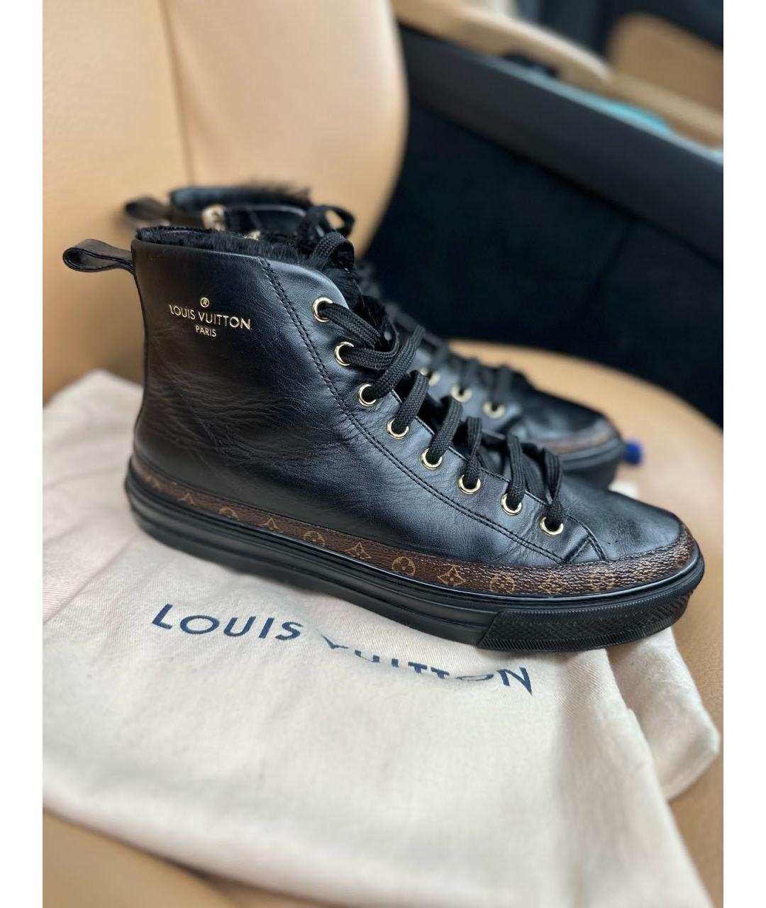 LOUIS VUITTON Коричневые кожаные кеды, фото 9