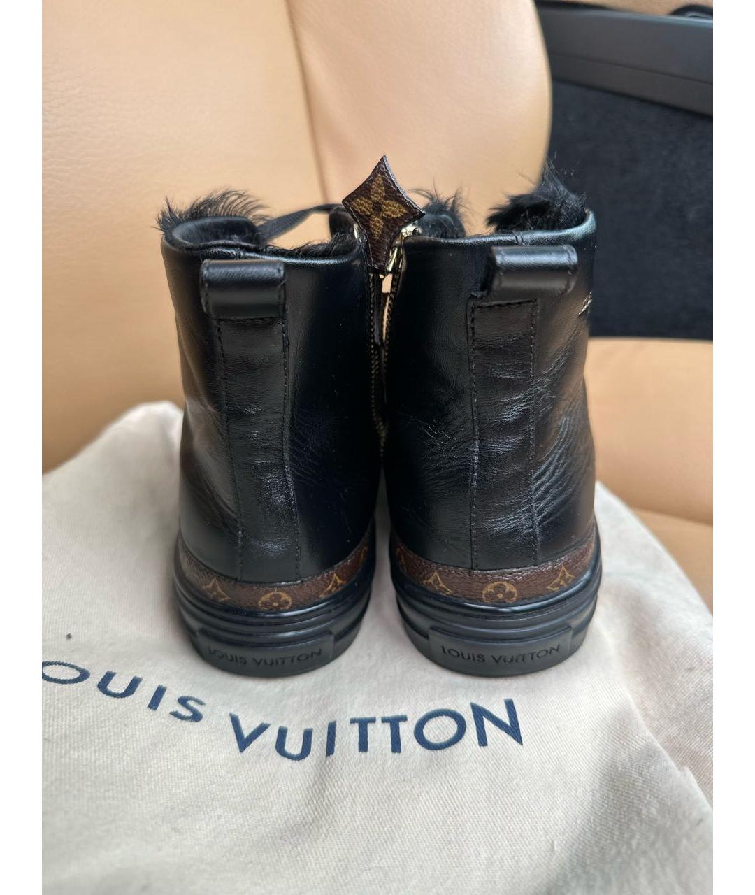 LOUIS VUITTON Коричневые кожаные кеды, фото 4