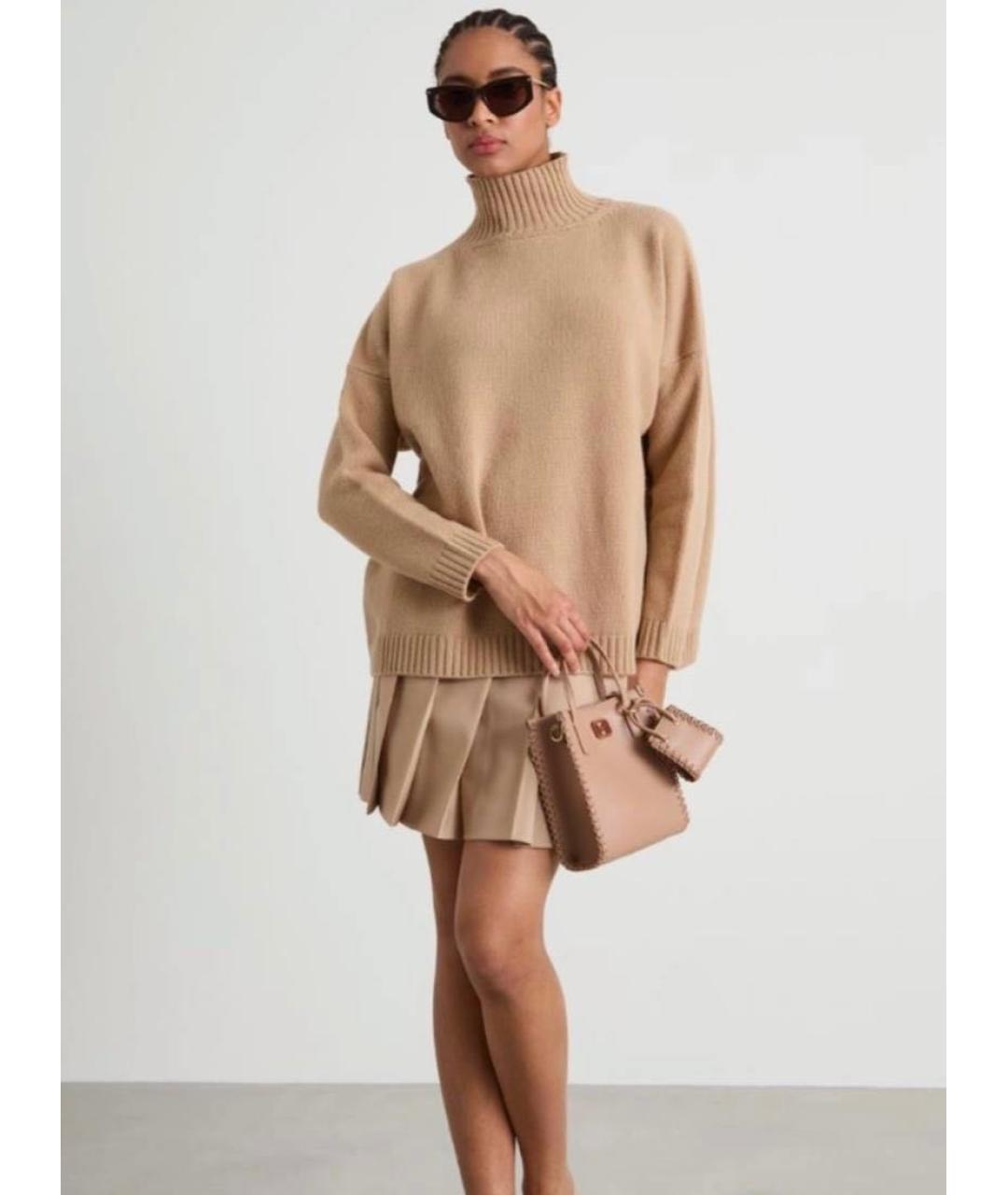WEEKEND MAX MARA Бежевый шерстяной джемпер / свитер, фото 8