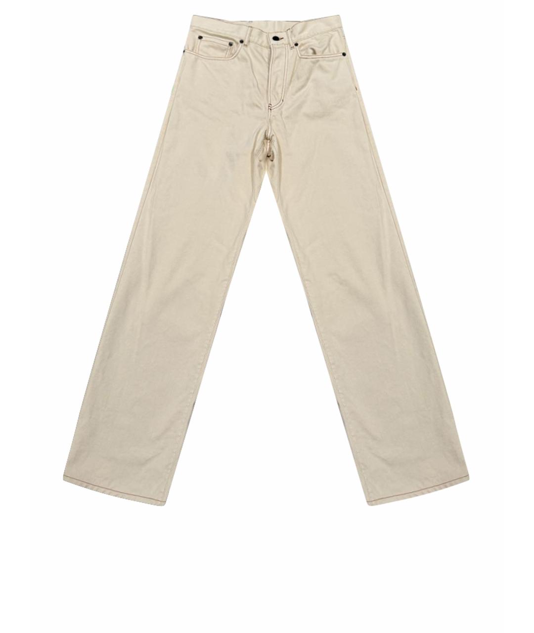 DRIES VAN NOTEN Бежевые хлопковые прямые джинсы, фото 1