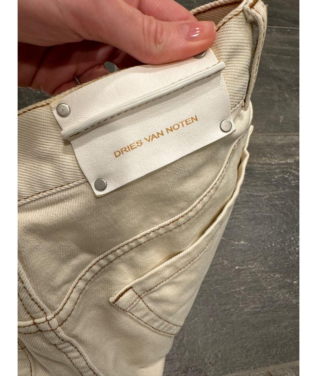 DRIES VAN NOTEN Бежевые хлопковые прямые джинсы, фото 2