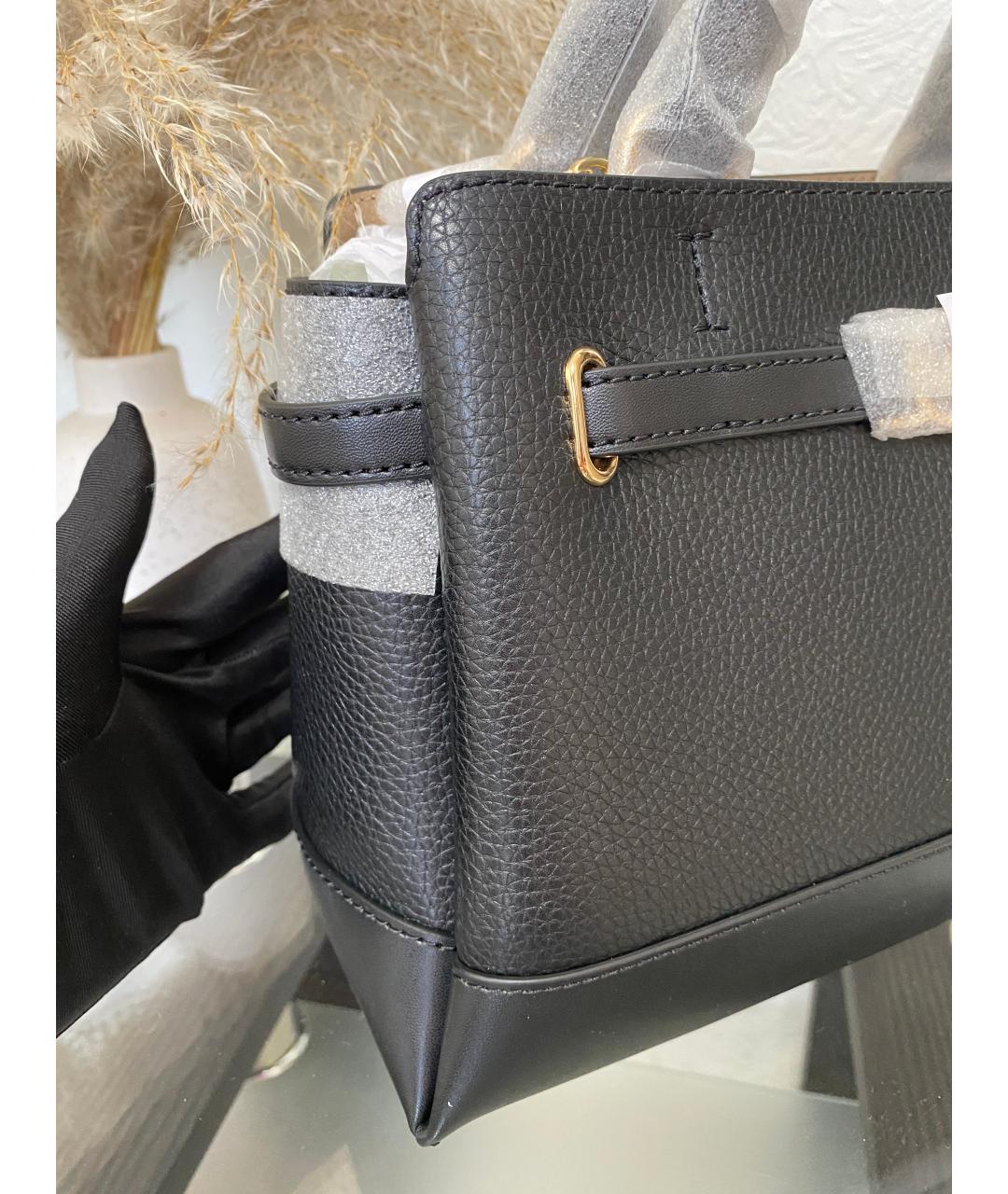 MICHAEL KORS Черная кожаная сумка с короткими ручками, фото 6