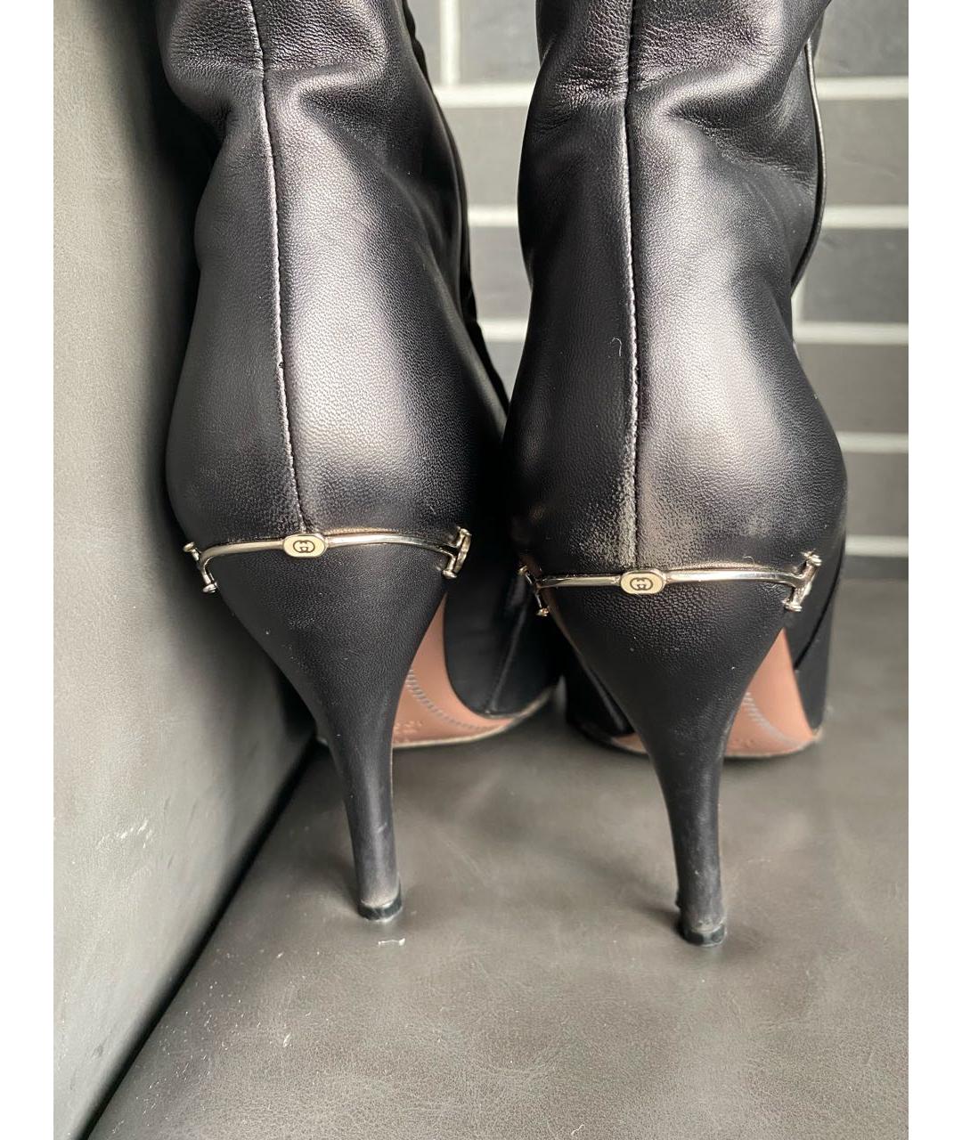 GUCCI Черные кожаные сапоги, фото 4