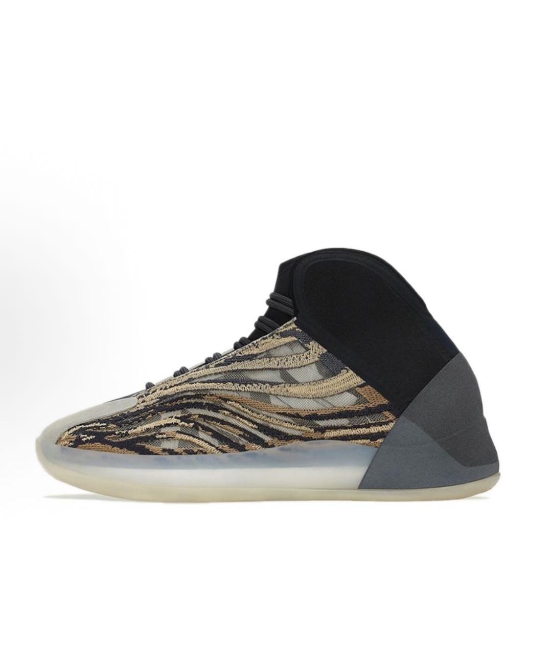 ADIDAS YEEZY Бежевые текстильные высокие кроссовки / кеды, фото 5
