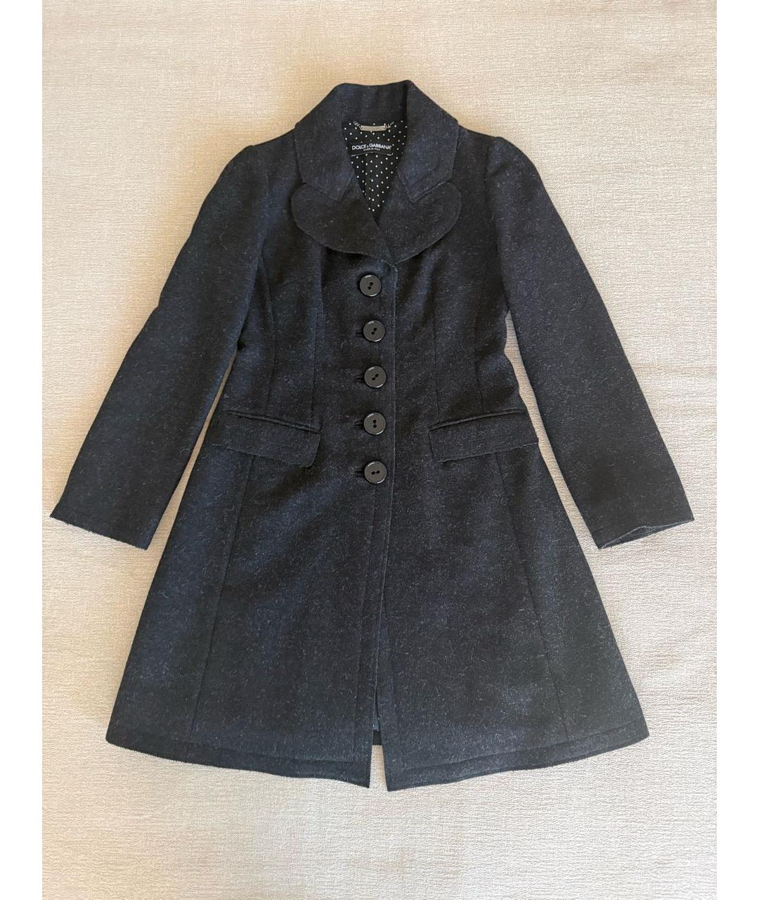 DOLCE&GABBANA Серое шерстяное пальто, фото 6