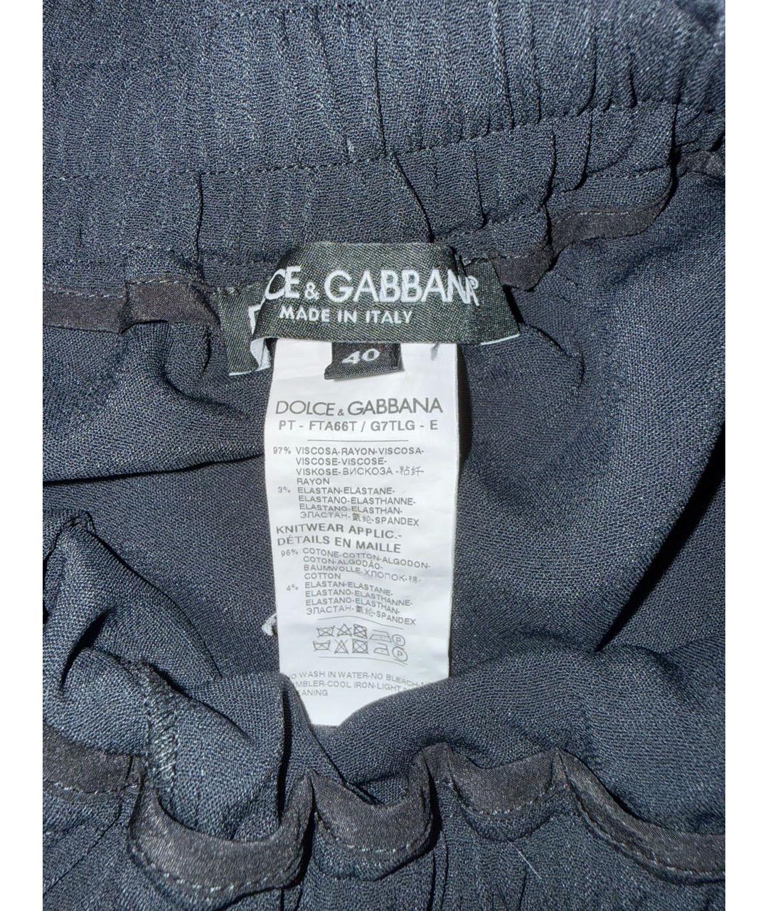 DOLCE&GABBANA Черный вискозный костюм с брюками, фото 7