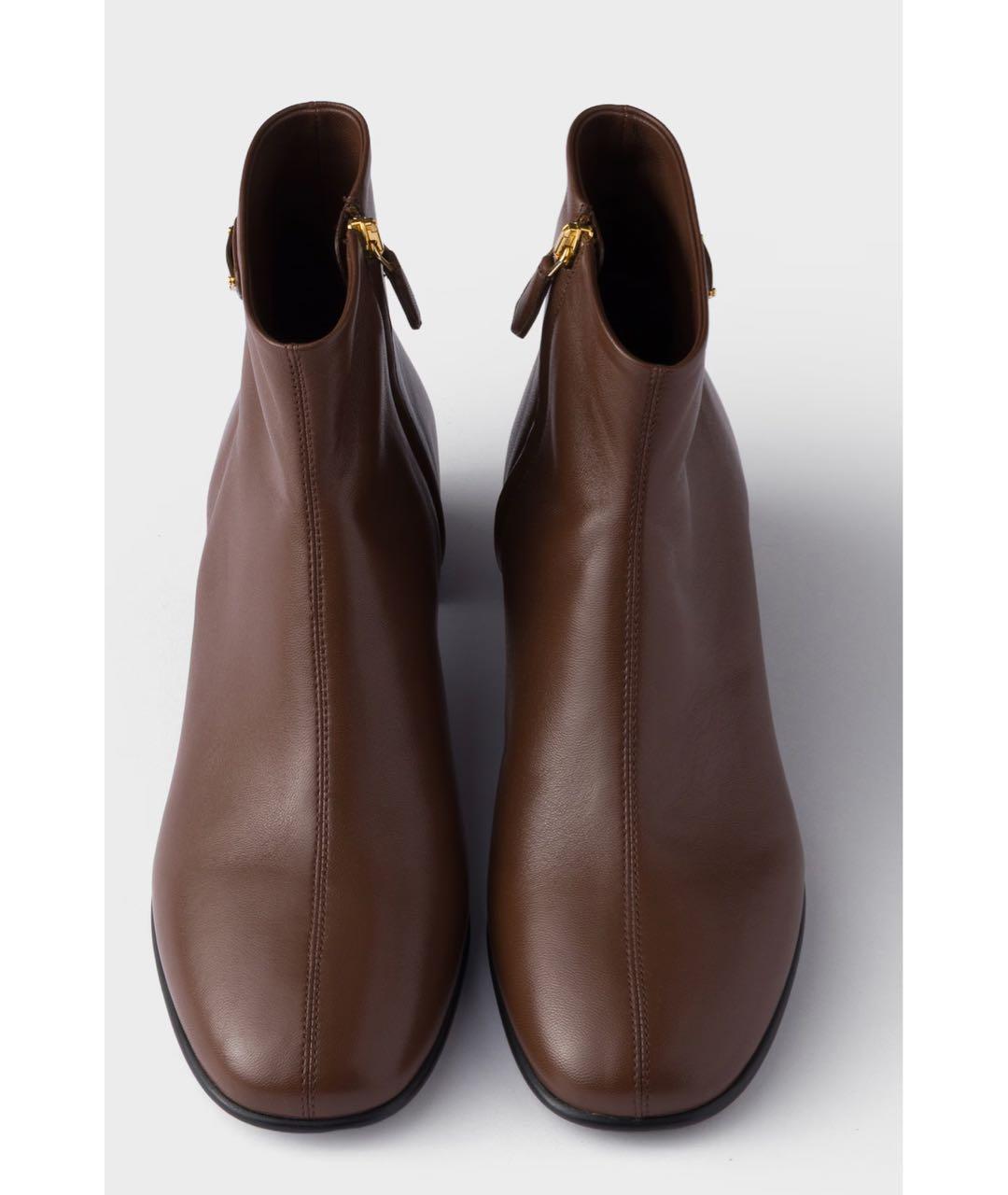 PRADA Коричневые кожаные полусапоги, фото 3