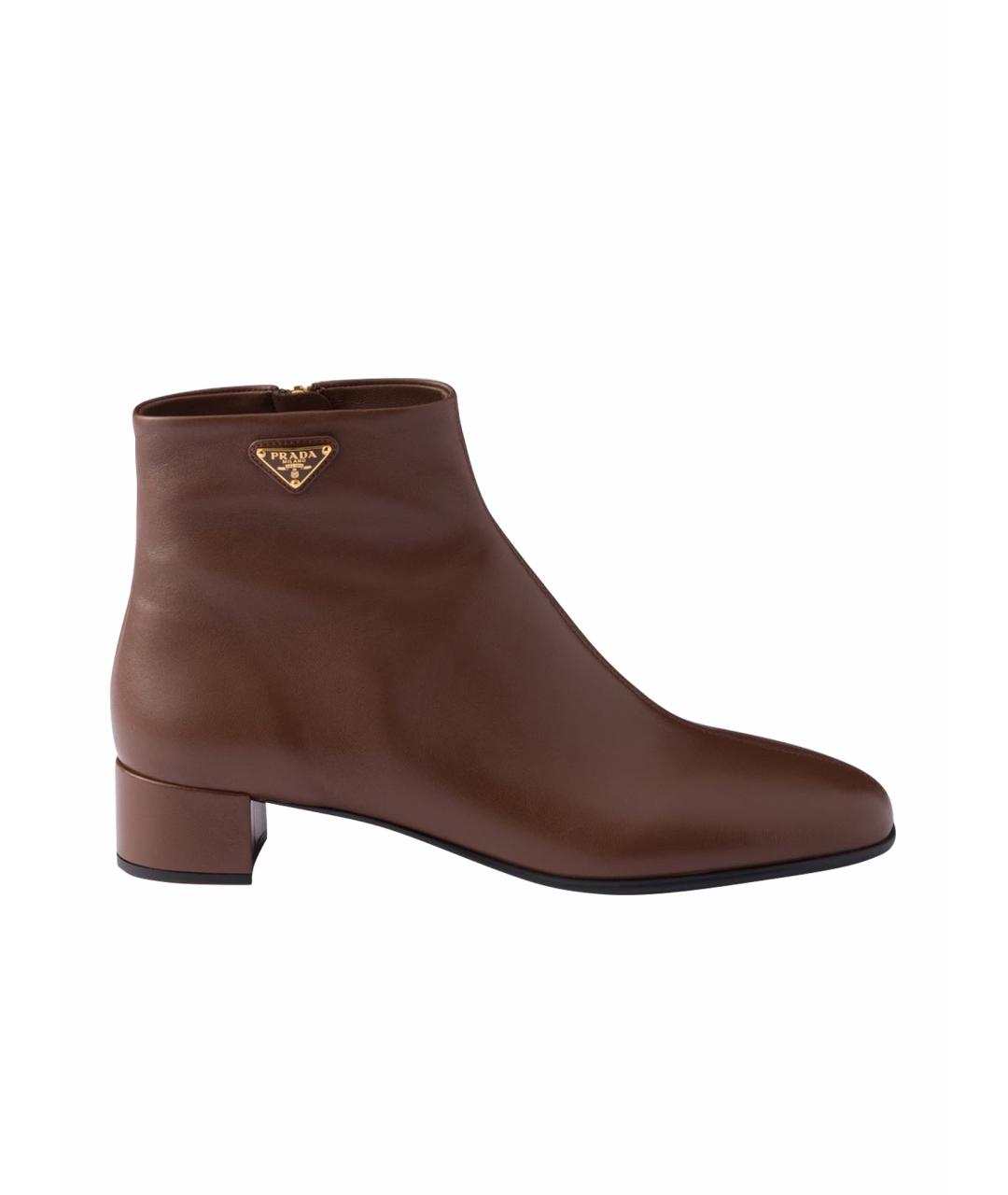 PRADA Коричневые кожаные полусапоги, фото 1