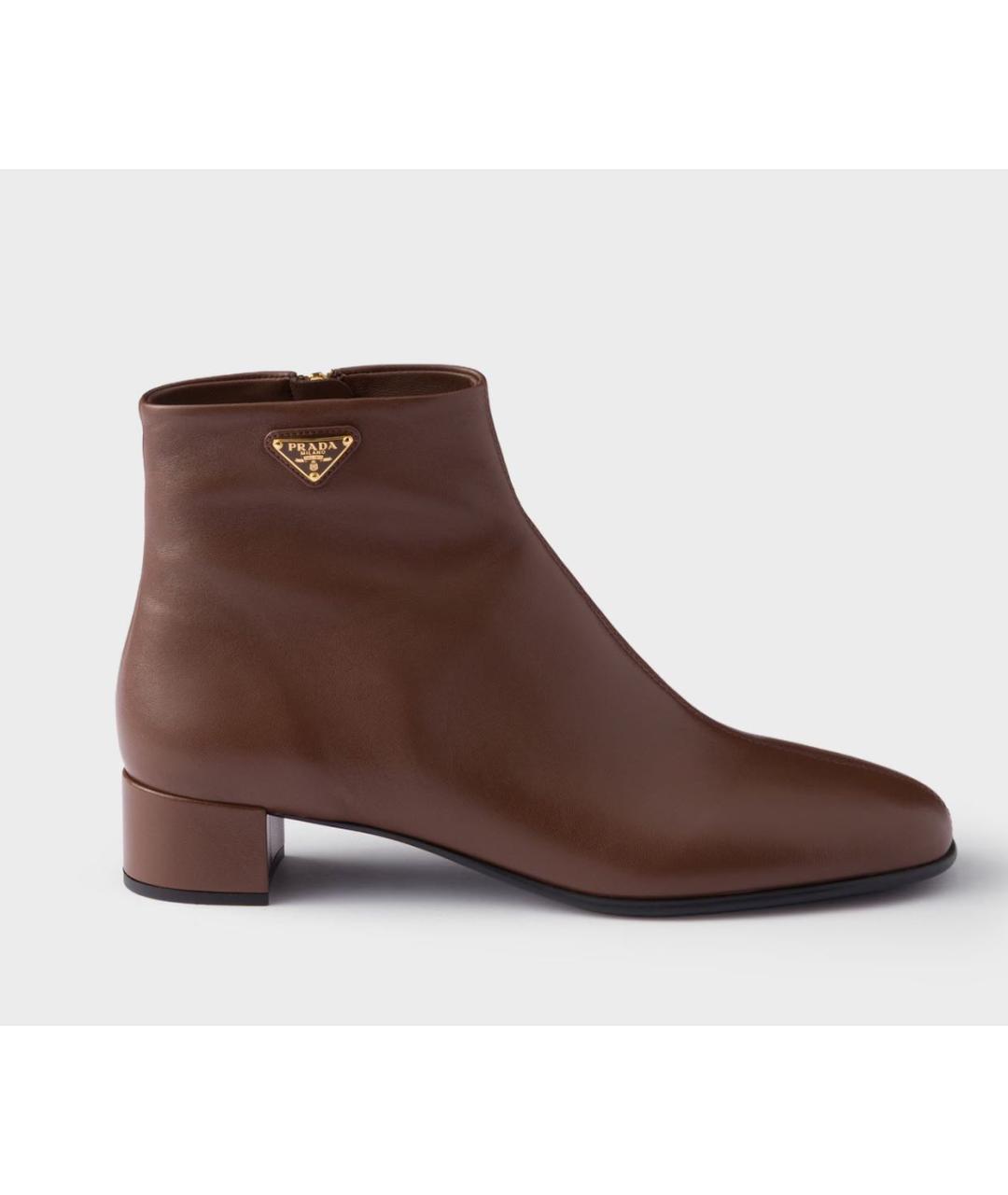 PRADA Коричневые кожаные полусапоги, фото 7
