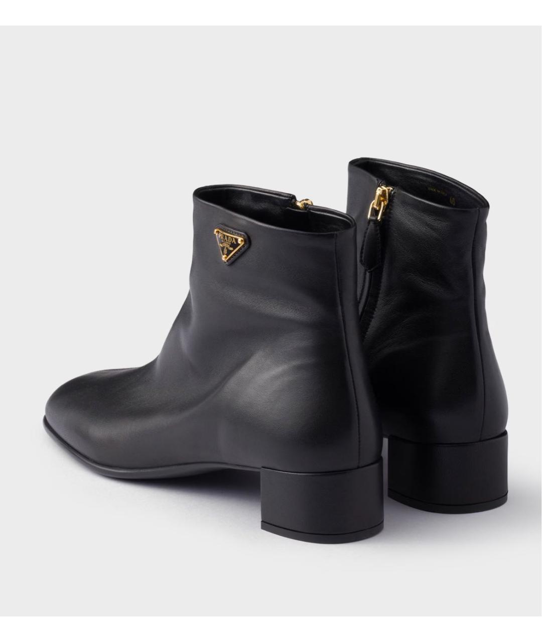 PRADA Черные кожаные полусапоги, фото 3