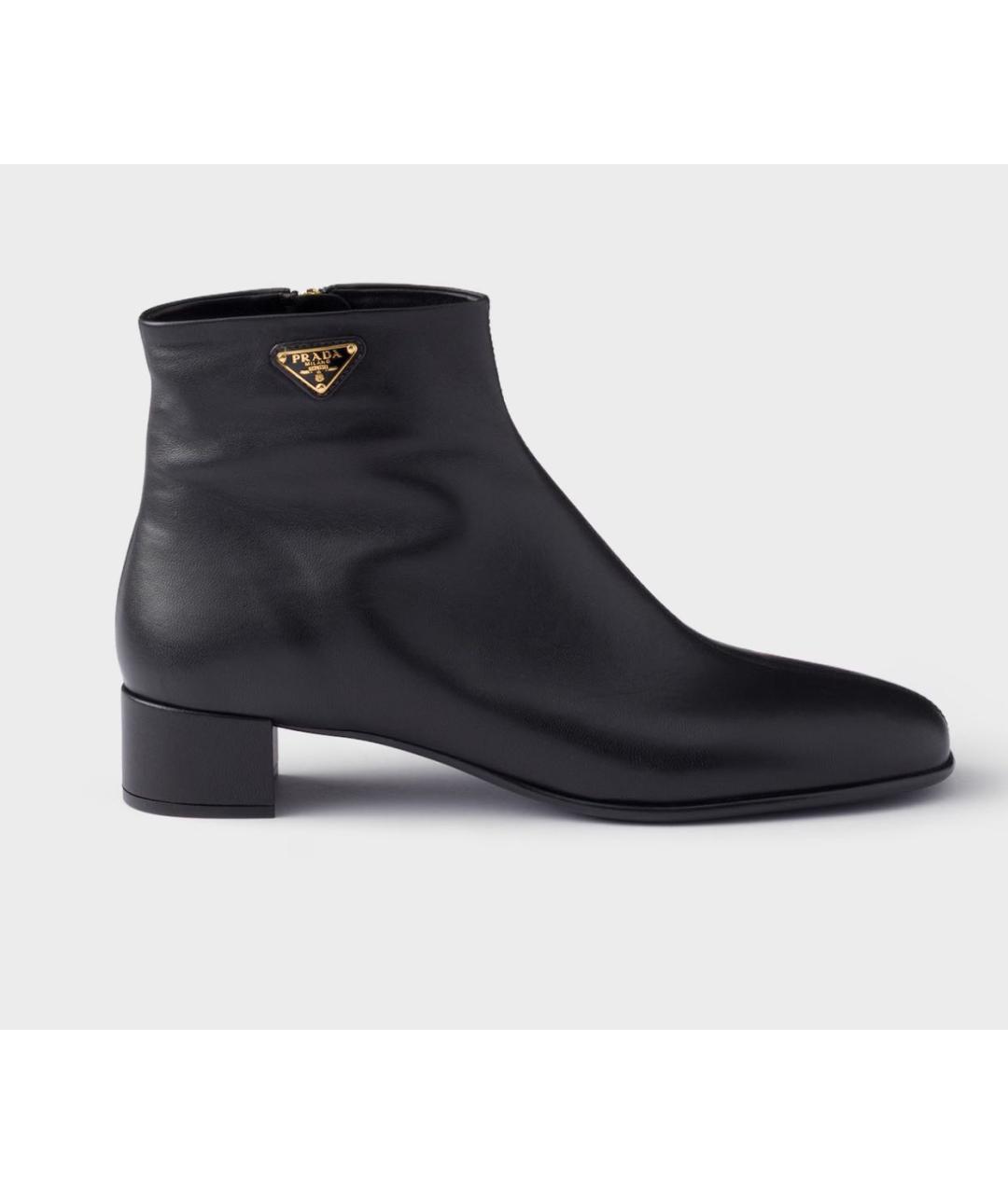 PRADA Черные кожаные полусапоги, фото 5