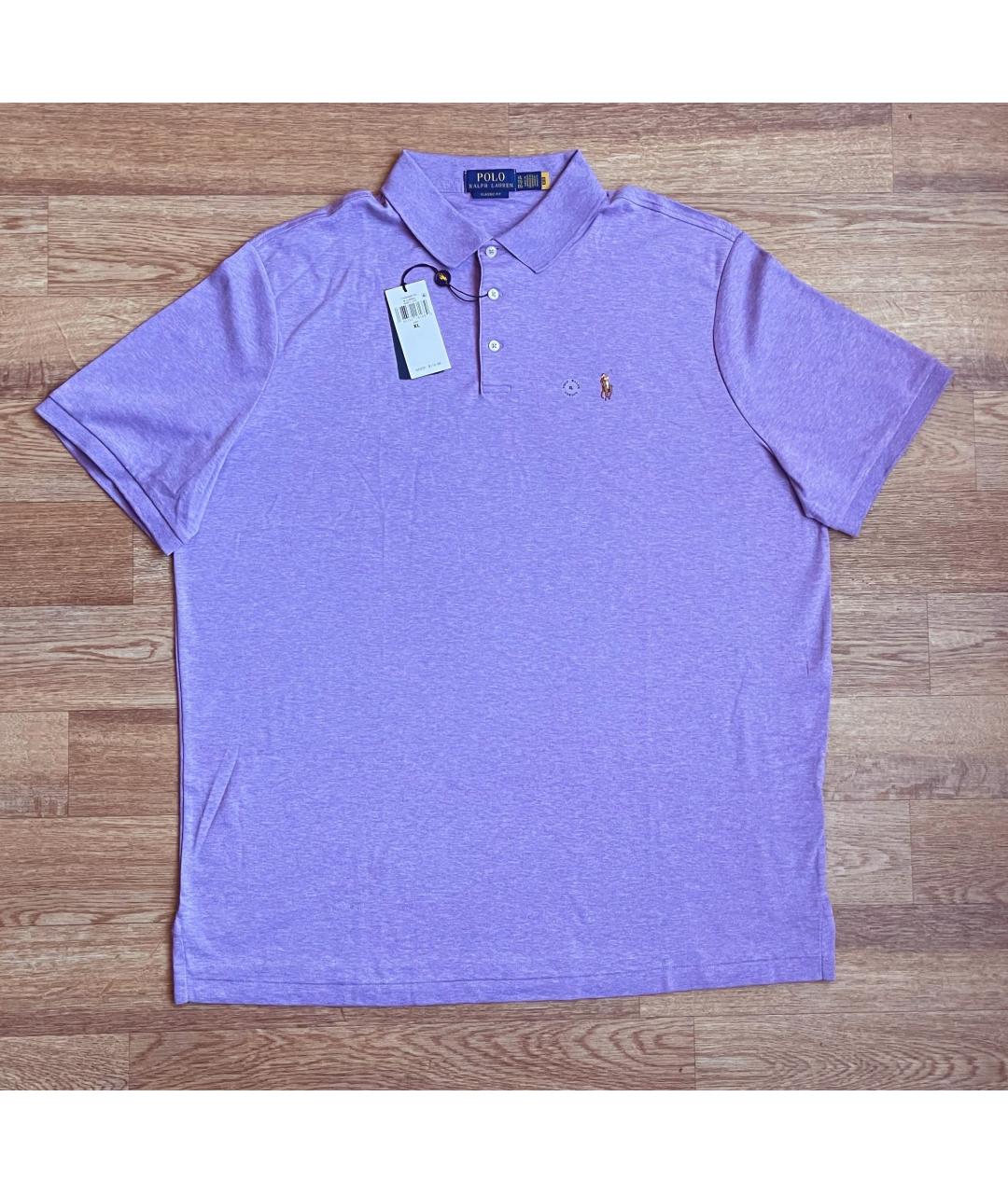 POLO RALPH LAUREN Фиолетовое хлопковое поло с коротким рукавом, фото 2