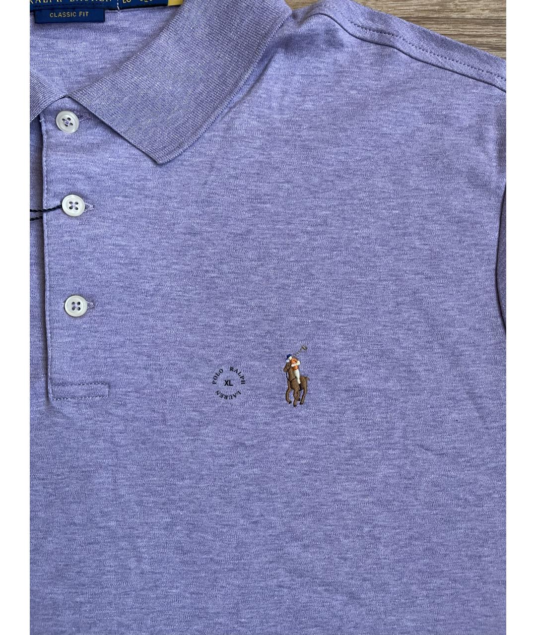 POLO RALPH LAUREN Фиолетовое хлопковое поло с коротким рукавом, фото 4