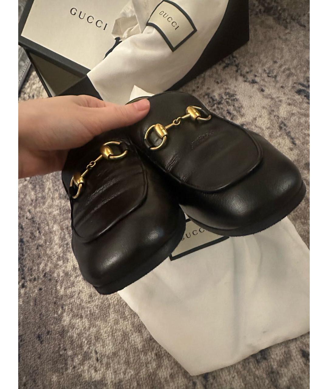 GUCCI Черные кожаные лоферы, фото 3