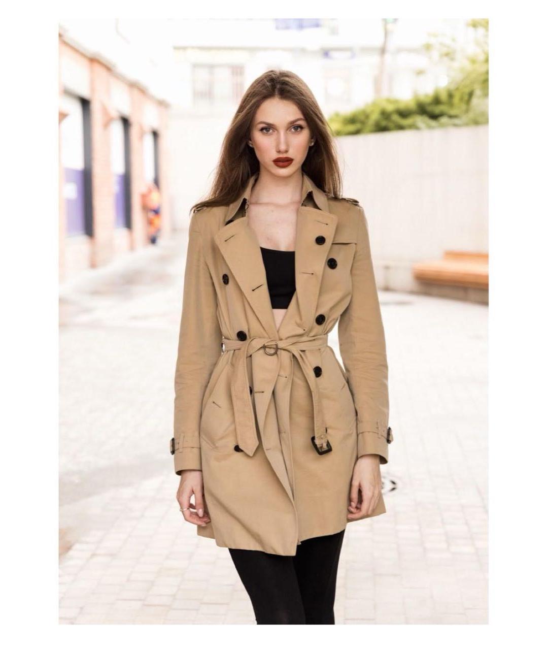 BURBERRY Бежевый хлопковый тренч/плащ, фото 5