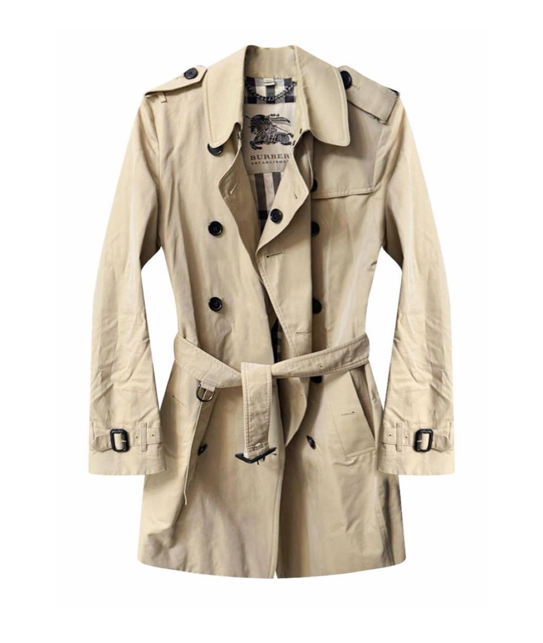BURBERRY Бежевый хлопковый тренч/плащ, фото 1