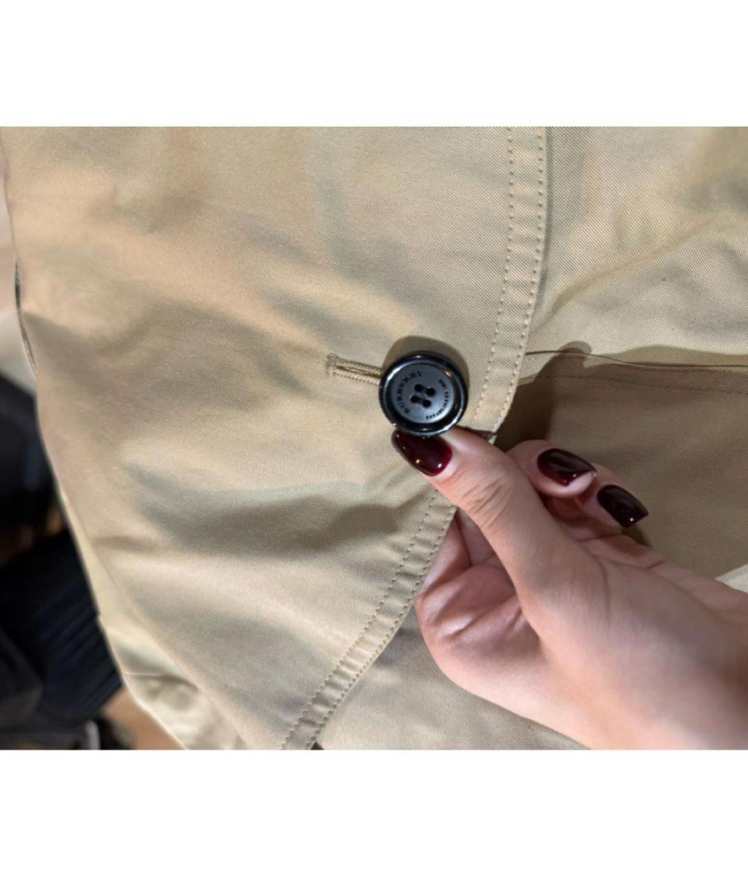 BURBERRY Бежевый хлопковый тренч/плащ, фото 6