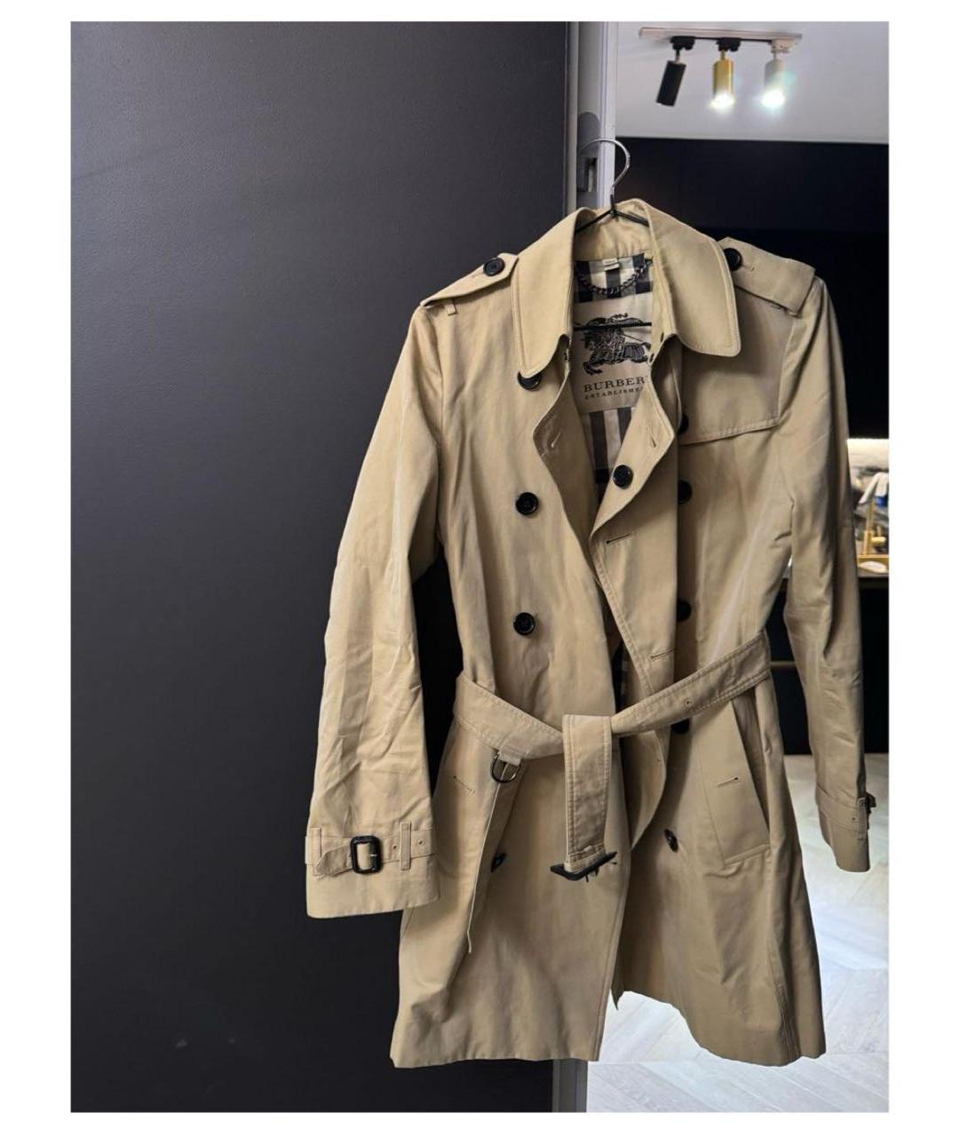 BURBERRY Бежевый хлопковый тренч/плащ, фото 7