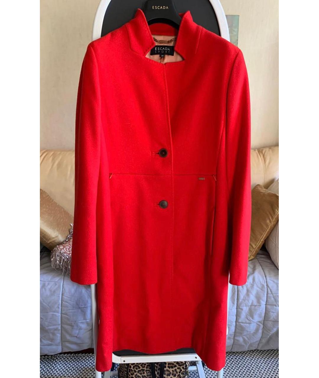 ESCADA Красное шерстяное пальто, фото 9