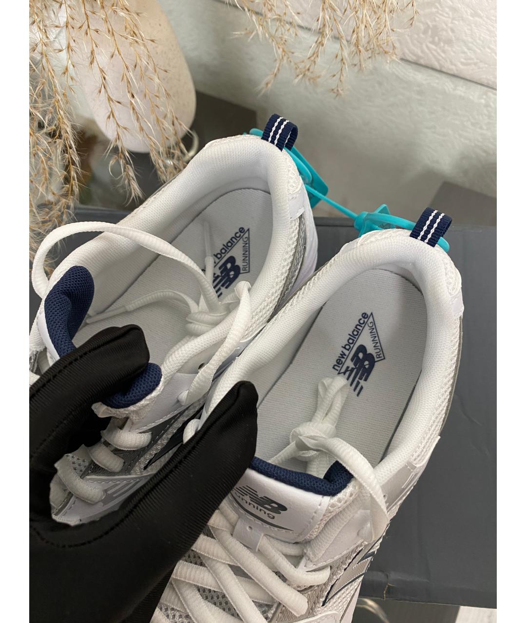 NEW BALANCE Белые текстильные кроссовки, фото 5