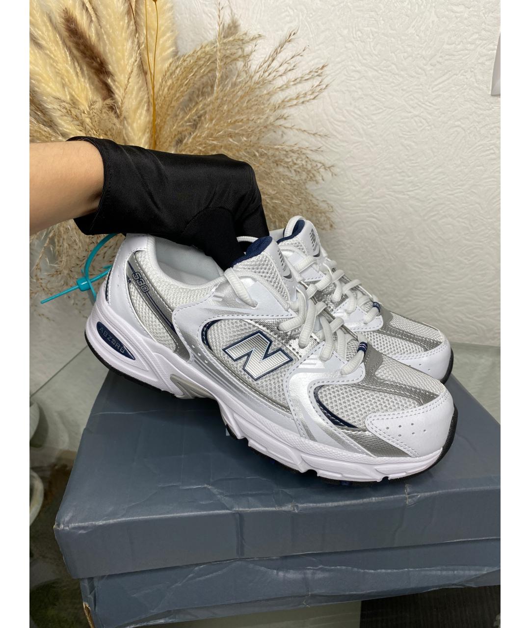 NEW BALANCE Белые текстильные кроссовки, фото 3