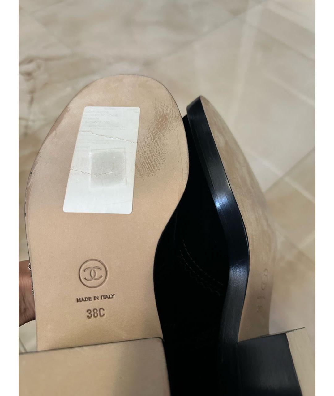 CHANEL Черные бархатные полусапоги, фото 5