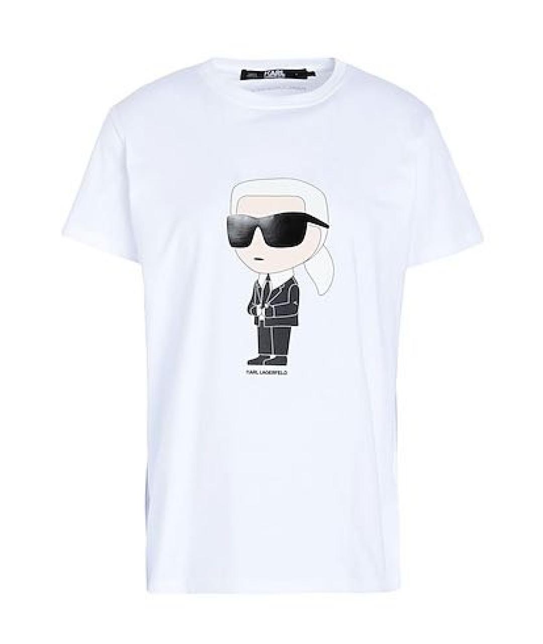 KARL LAGERFELD Белая хлопковая футболка, фото 1
