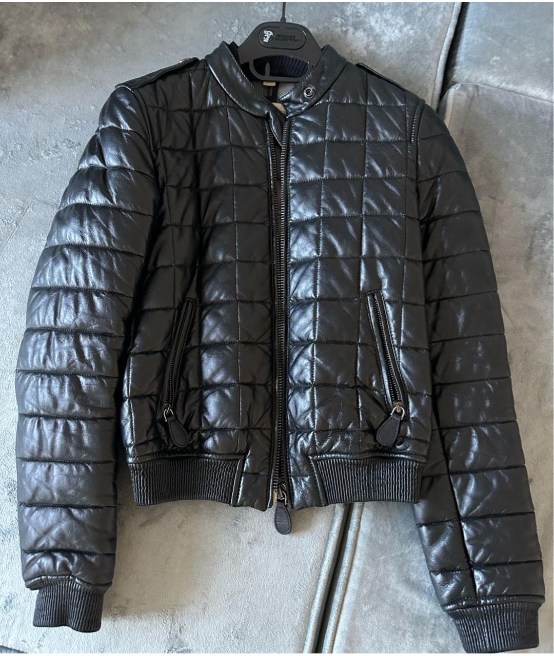 BURBERRY Черная кожаная куртка, фото 6