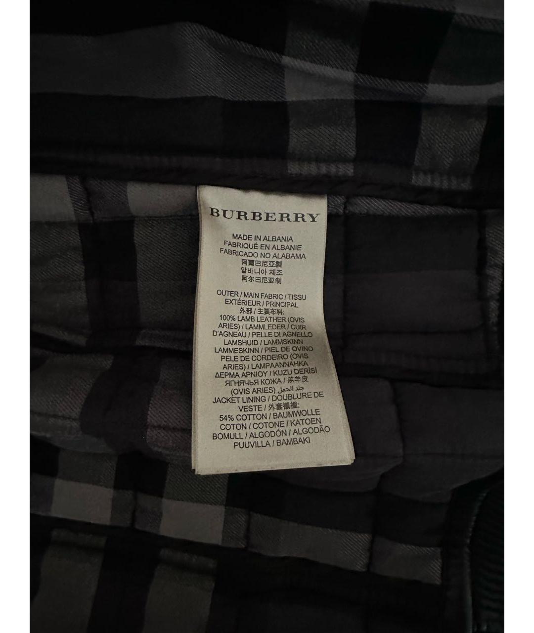 BURBERRY Черная кожаная куртка, фото 7