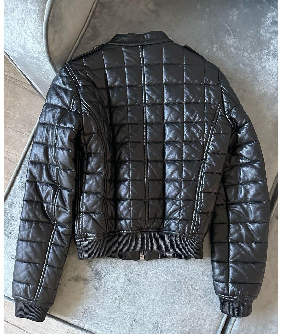 BURBERRY Черная кожаная куртка, фото 2