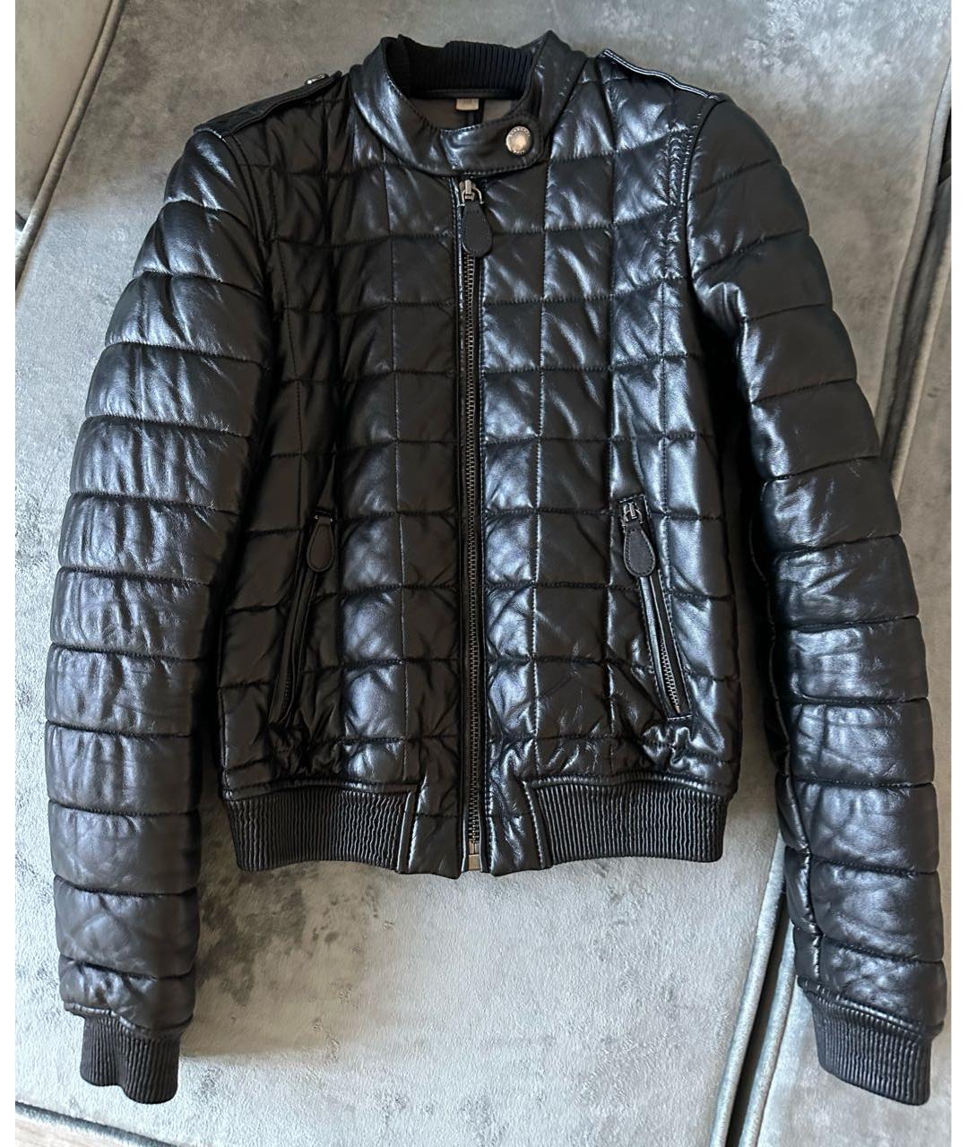 BURBERRY Черная кожаная куртка, фото 9