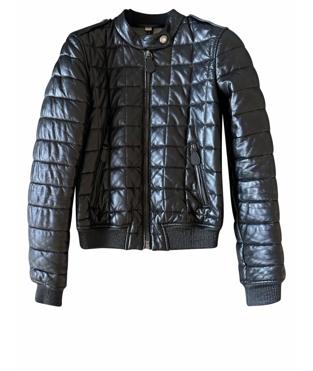 BURBERRY Черная кожаная куртка, фото 1