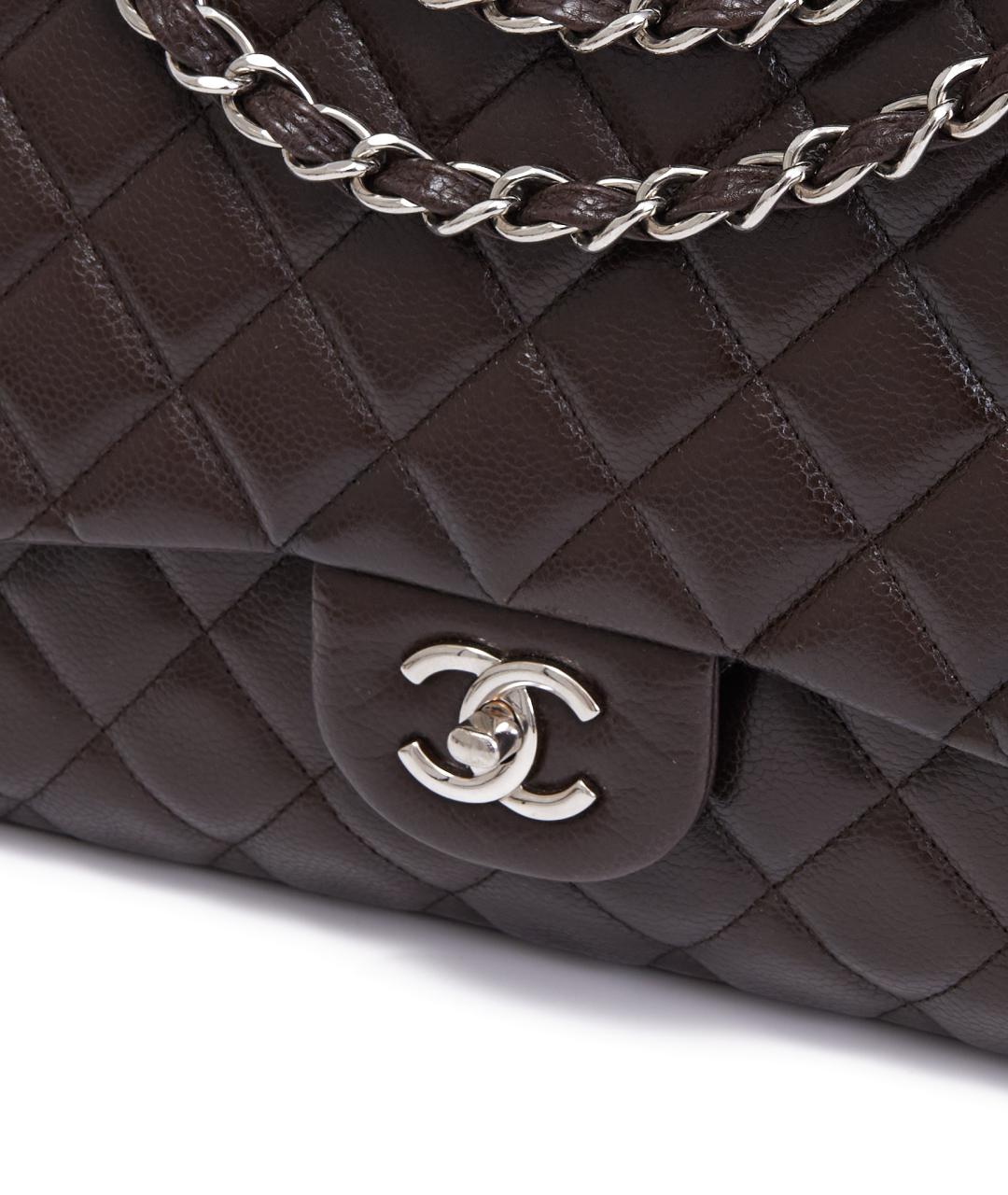 CHANEL Бордовая кожаная сумка через плечо, фото 5