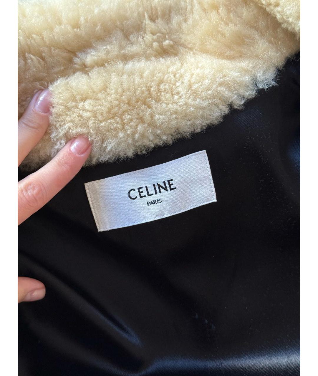 CELINE Желтая шерстяная шуба, фото 3