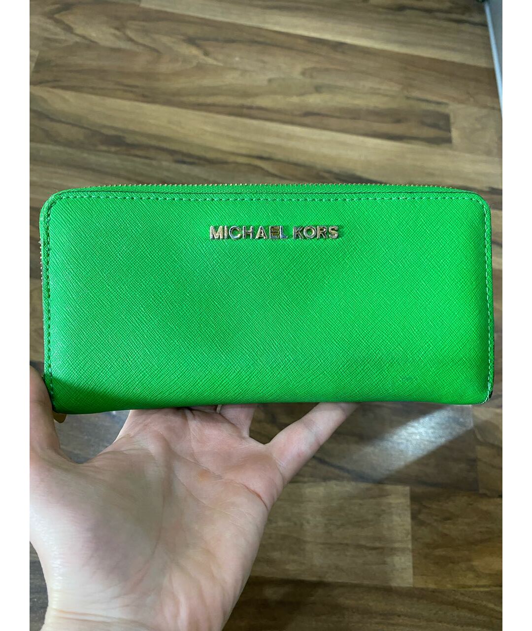 MICHAEL KORS Зеленый кожаный кошелек, фото 5