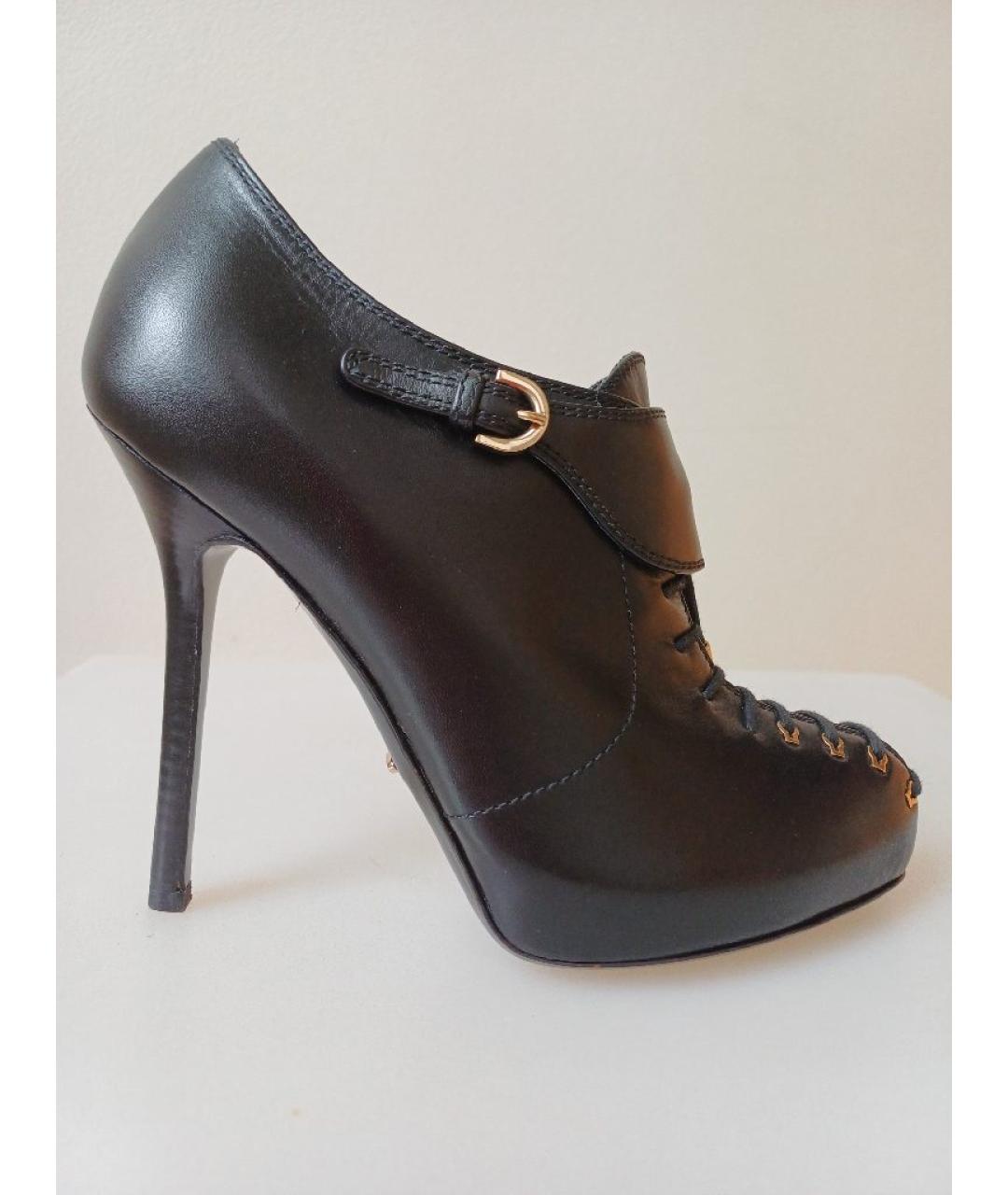 SERGIO ROSSI Черные кожаные ботильоны, фото 9