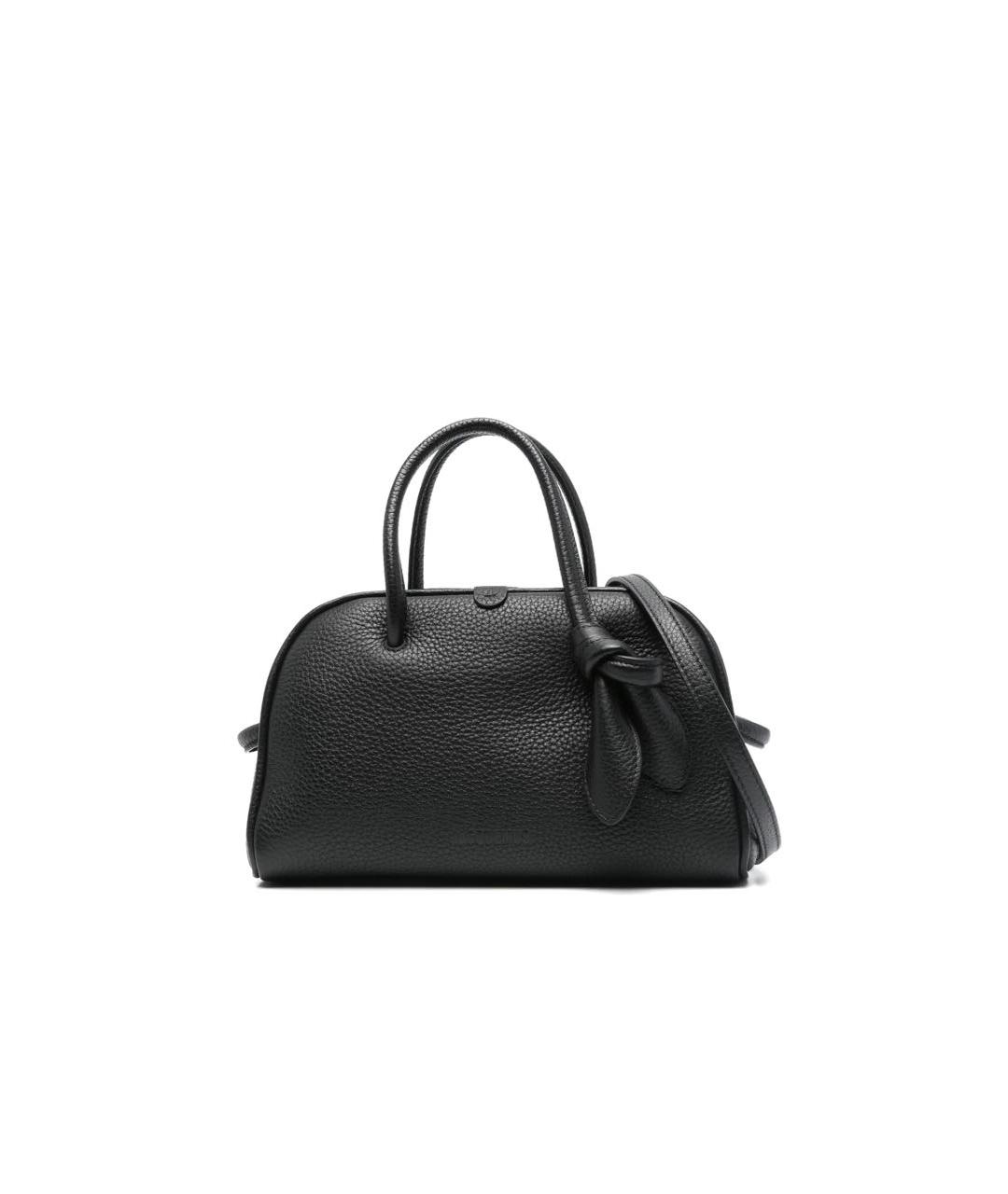 JACQUEMUS Черная кожаная сумка через плечо, фото 1