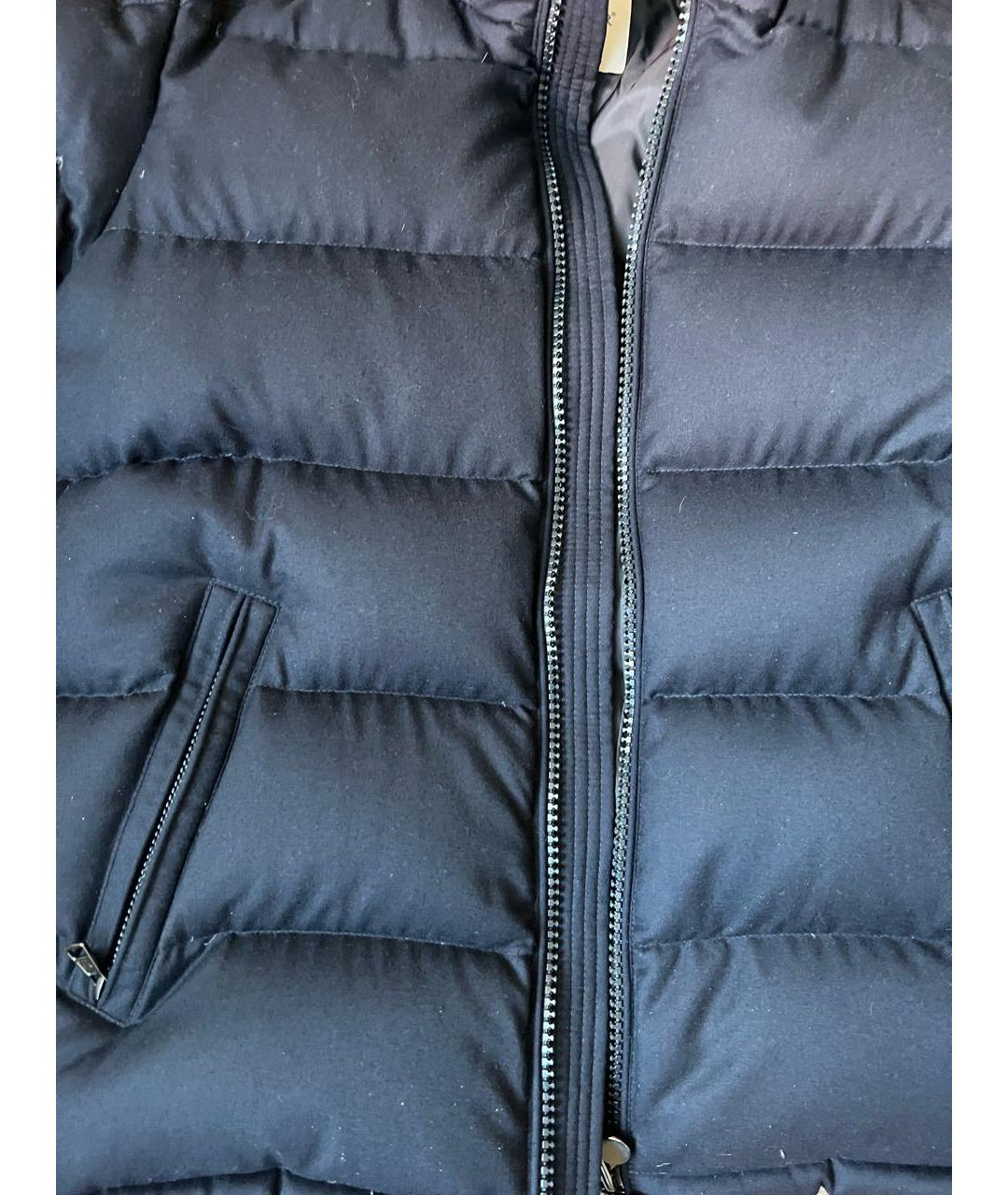 MONCLER Темно-синий хлопковый пуховик, фото 4