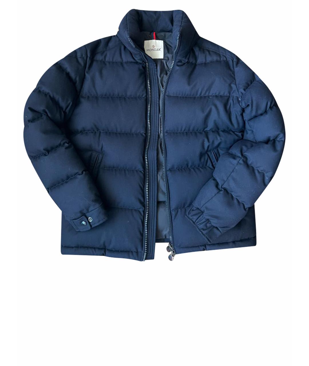 MONCLER Темно-синий хлопковый пуховик, фото 1