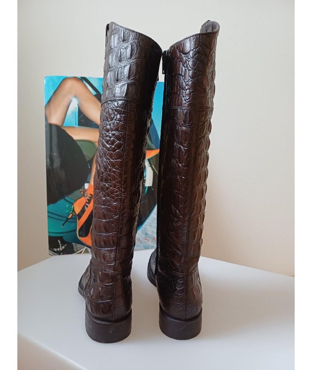 POLLINI Коричневые кожаные сапоги, фото 7