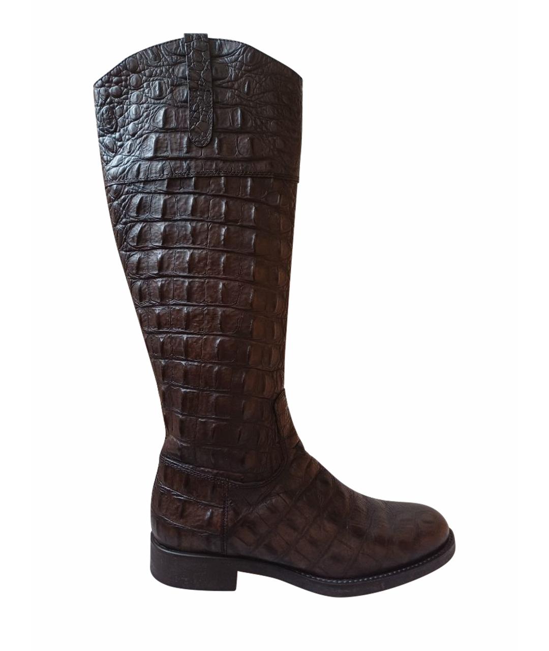 POLLINI Коричневые кожаные сапоги, фото 9