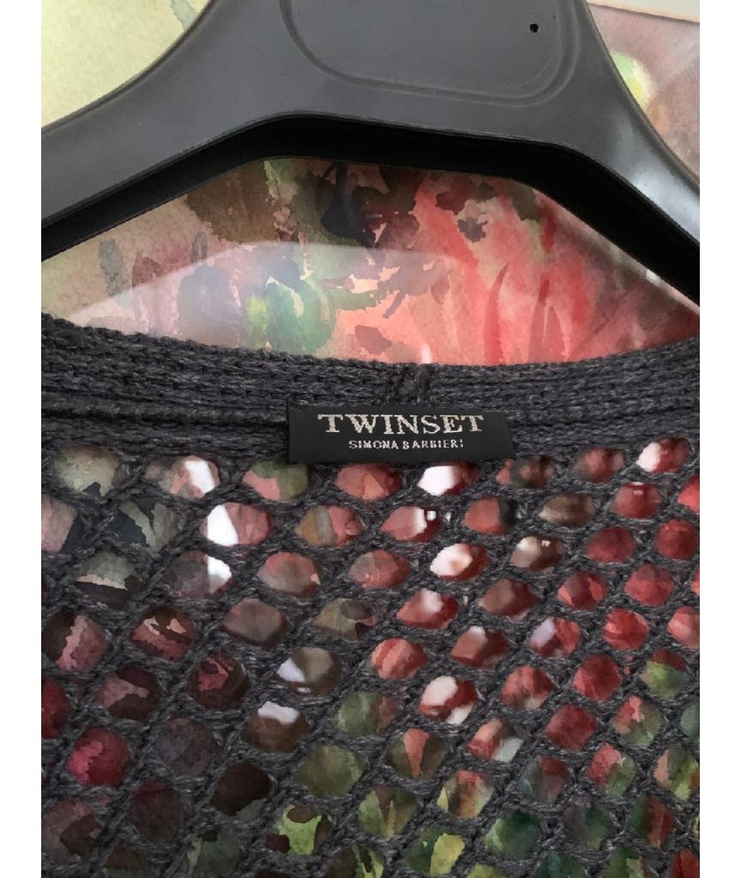 TWIN-SET Антрацитовое кашемировое повседневное платье, фото 3