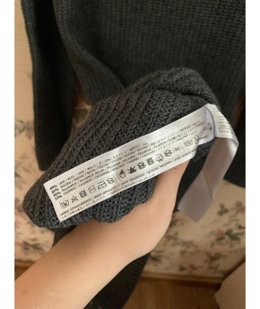 TWIN-SET Антрацитовое кашемировое повседневное платье, фото 6