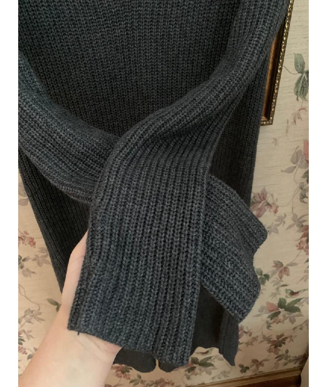 TWIN-SET Антрацитовое кашемировое повседневное платье, фото 4