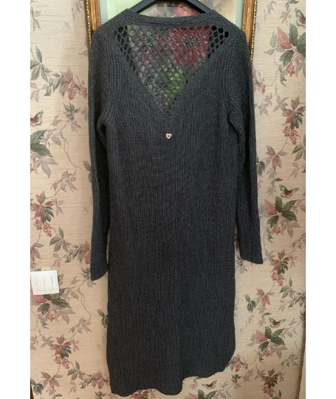 TWIN-SET Антрацитовое кашемировое повседневное платье, фото 2