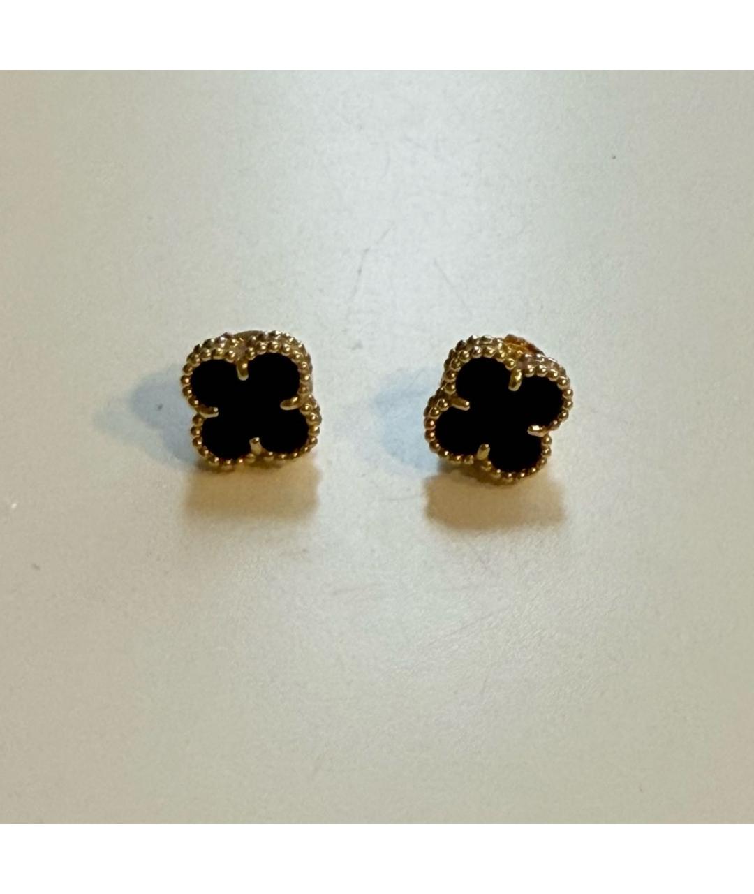 VAN CLEEF & ARPELS Черные серьги из желтого золота, фото 2