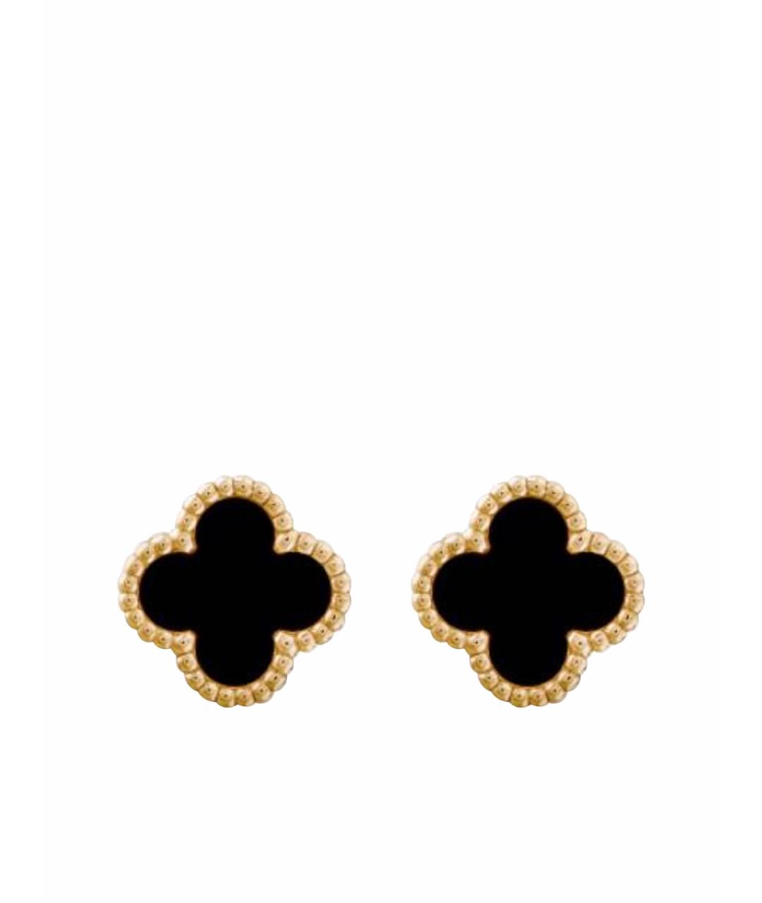 VAN CLEEF & ARPELS Черные серьги из желтого золота, фото 1